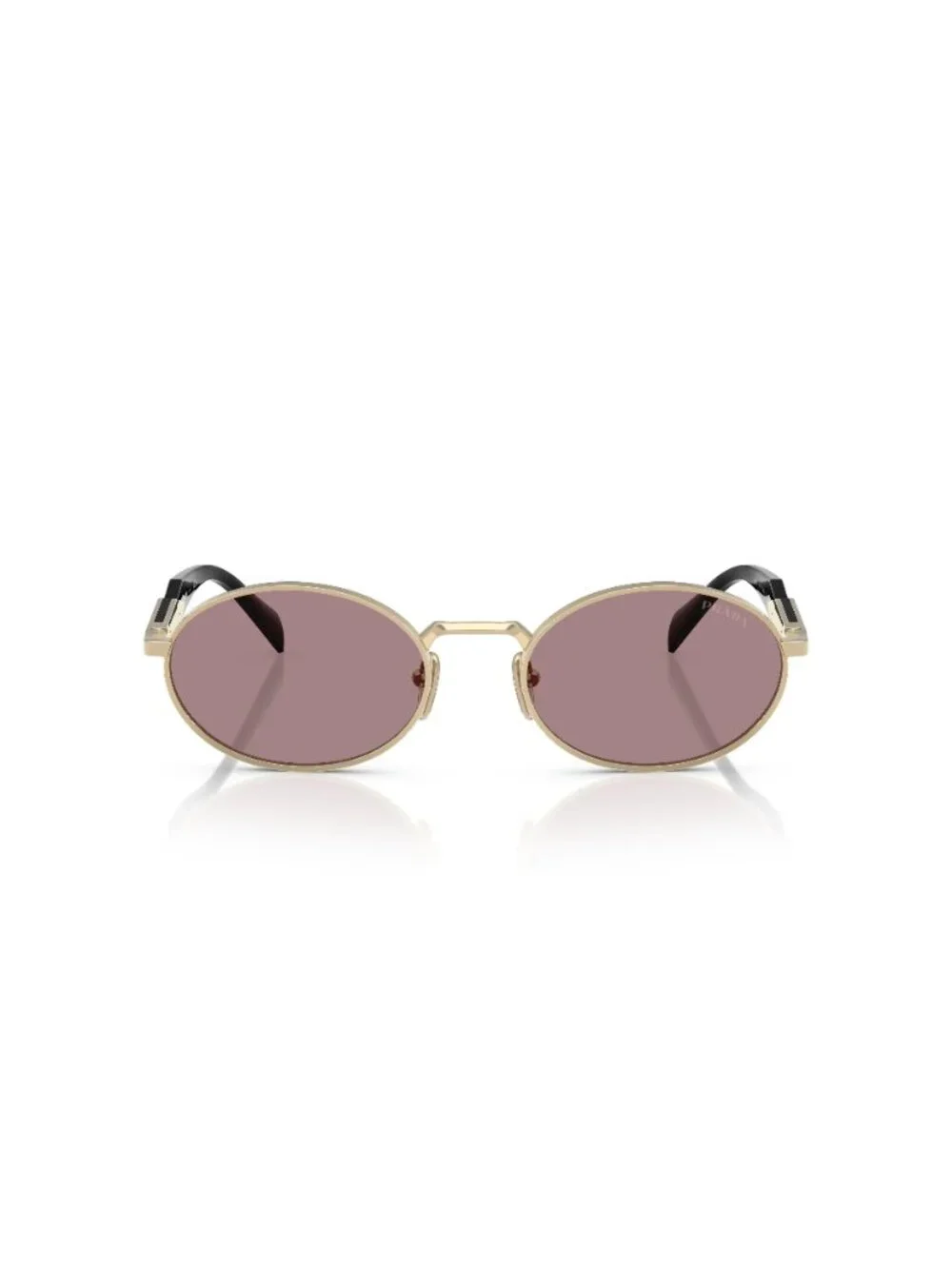 New Prada Women's Sunglasses Gold Round Brown Lens Metal Frame PR 65ZS ZVN20I 55